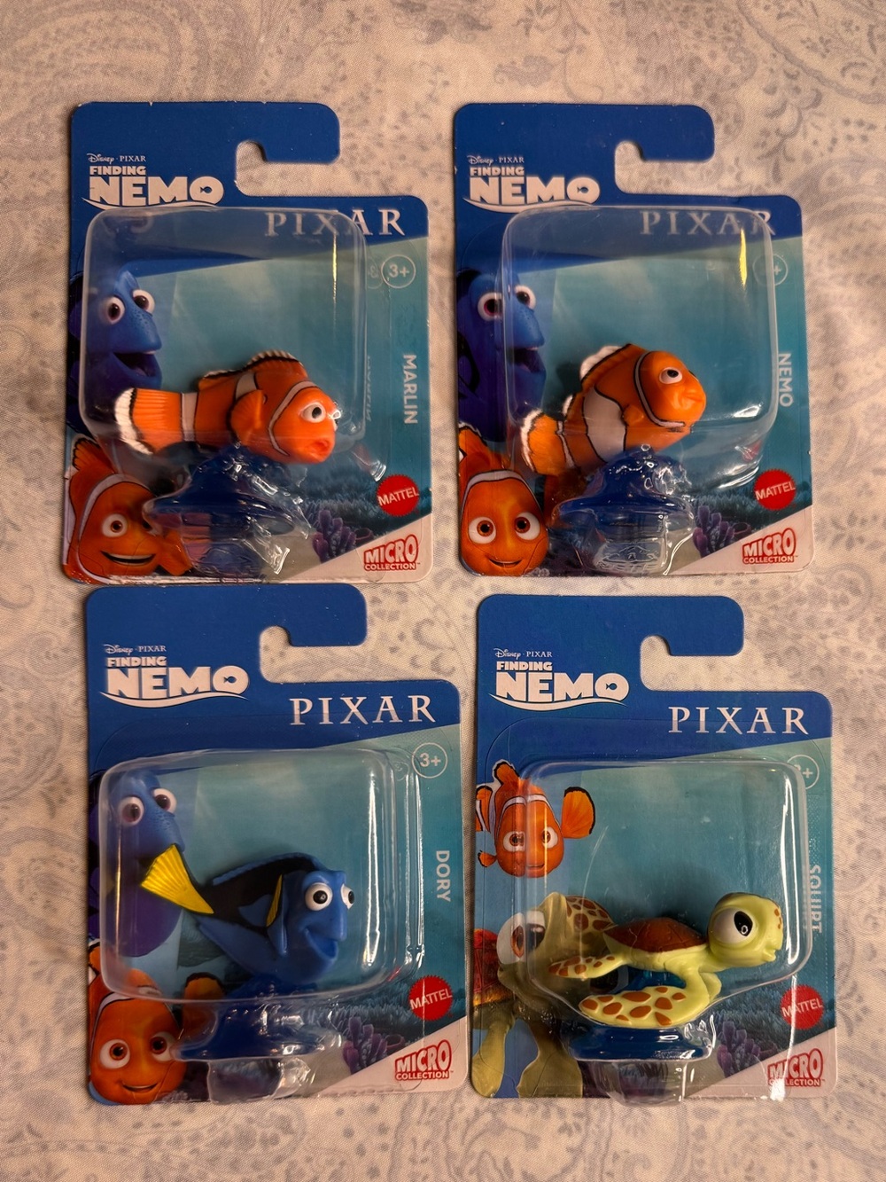 Mattel Finding Nemo Micro Collection Figures - Marlin, Nemo, Dory & Squirt